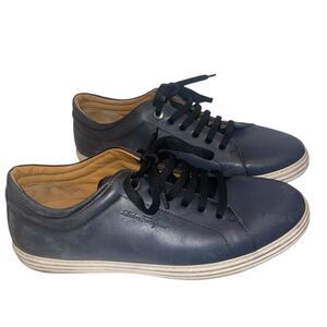 Salvatore Ferragamo Newport leather low-top sneakers in Blue